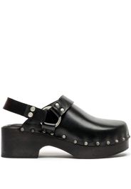 RE/DONE stud detail mules - WORN BLACK LEATHER