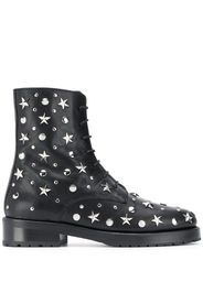 RED(V) star studded ankle boots