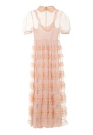 point d'esprit ruffled dress