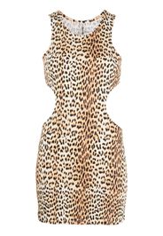 Reina Olga Fled leopard-print minidress - Neutrals