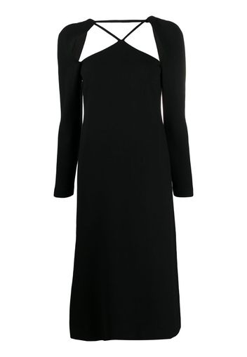 cut-out crepe midi dress