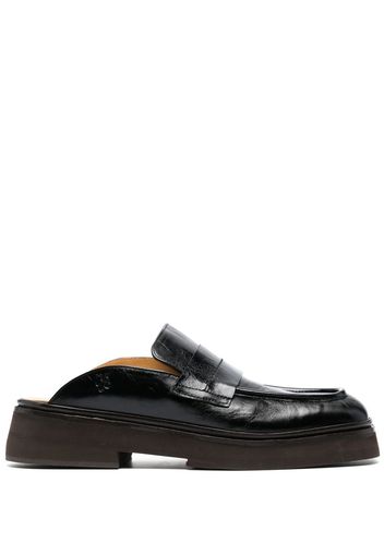 Rejina Pyo square-toe flat leather mules - Black