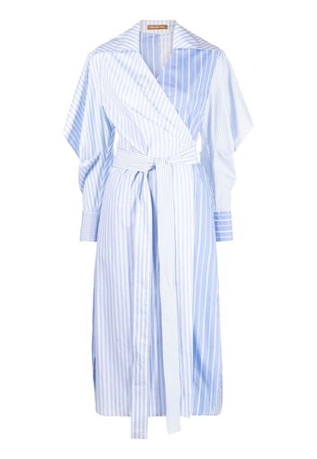 Rejina Pyo Arlo pinstripe wrap dress - White