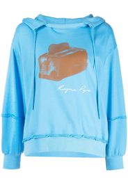 Rejina Pyo graphic-print drawstring hoodie - Blue