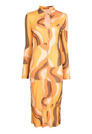 Rejina Pyo Sana abstract-pattern shirt dress - Orange