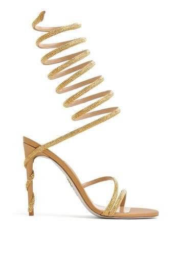 René Caovilla spiral-design heeled sandals - Gold