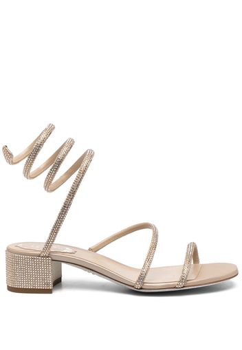 René Caovilla crystal-embellished heeled sandals - Neutrals