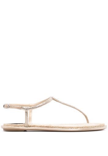 René Caovilla rope-detail high-shine sandals - Neutrals