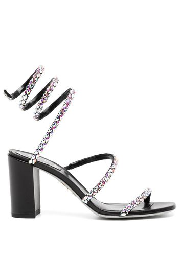 René Caovilla crystal embellished strappy sandals - Black