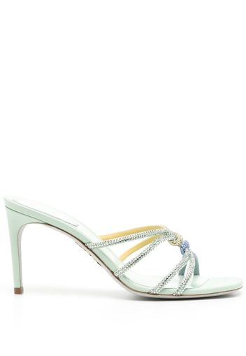 René Caovilla crystal-embellished 90mm leather sandals - Green