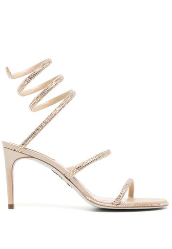 René Caovilla Cleo 80mm rhinestone-embellished sandals - Gold