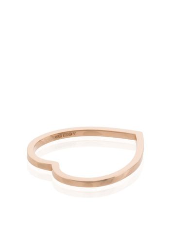 18kt rose gold heart band ring