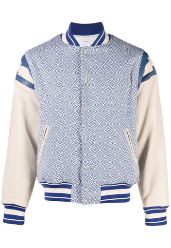 Rhude diamond-jacquard baseball jacket - Blue