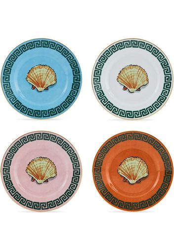 Viaggio Di Nettuno Mix Of 4 Flat Bread Plates Cm 16 In. 6 1/2 Impero Shape