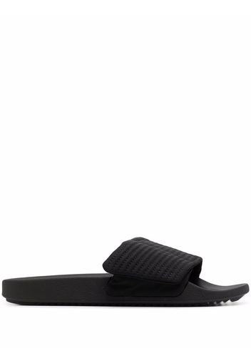 Rick Owens DRKSHDW canvas touch-strap piped slides - Black