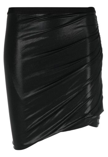 Rick Owens Lilies glossy ruched mini skirt - Black