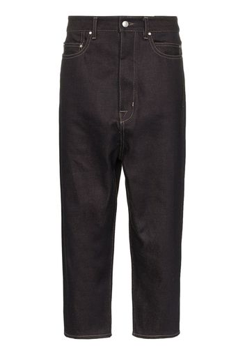 Rick Owens drop crotch cropped jeans - Blue