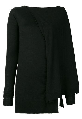 Rick Owens slim-fitted asymmetric sweater - Black