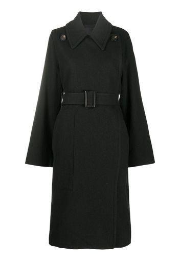 belted military-inspired coat