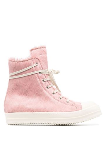 Rick Owens high-top haircalf sneakers - Pink