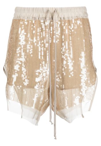Rick Owens sequin-embellished short shorts - Neutrals