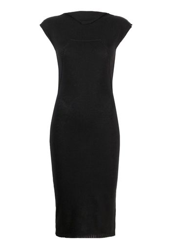 Rick Owens cap-sleeve knitted midi dress - Black