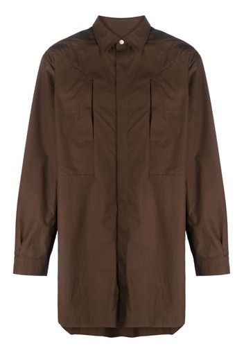 Rick Owens spread-collar oversize shirt - Brown