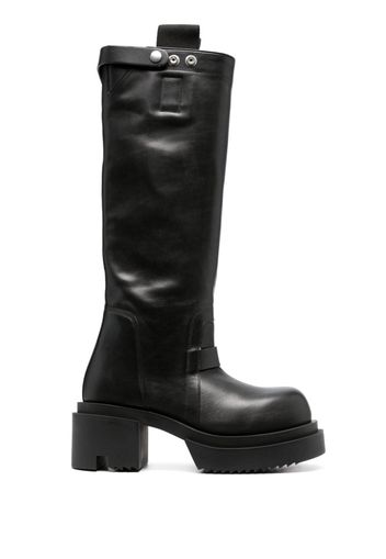 Rick Owens 80mm polished-leather knee-high boots - Black