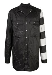 Rick Owens humbug striped shirt jacket - Black