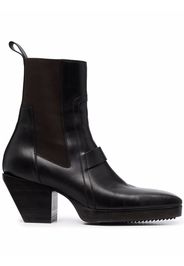 Rick Owens square-toe leather boots - Black