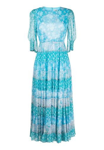 Rixo Agyness mix-print tiered dress - Blue