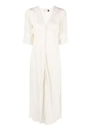 Rixo Simone lace-trim midi dress - Neutrals