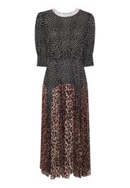 Rixo Meg Leopard Midi Dress - Black