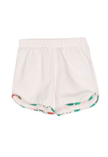 Roberto Cavalli Junior embroidered-motif printed-trim shorts - White