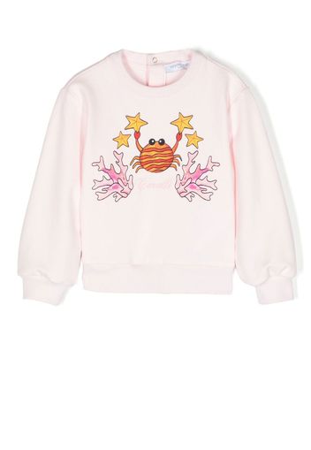 Roberto Cavalli Junior crab-print sweatshirt - Pink