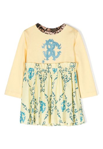 Roberto Cavalli Junior long-sleeves cotton dress - Yellow