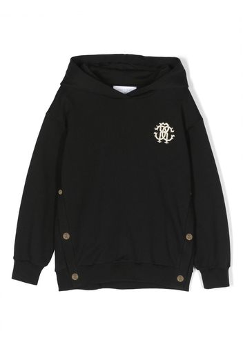 Roberto Cavalli Junior embroidered-logo hooded sweatshirt - Black