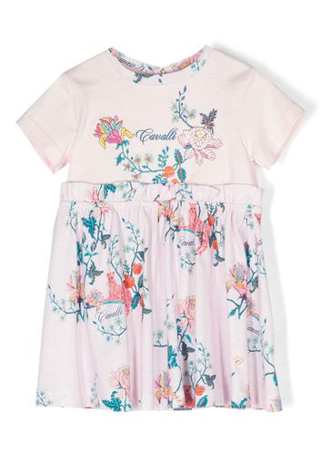 Roberto Cavalli Junior floral-print cotton dress - Pink