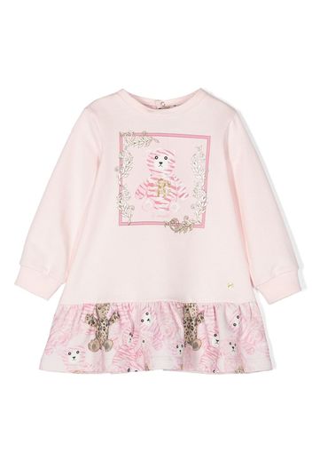 Roberto Cavalli Junior teddy-print sweater dress - Pink