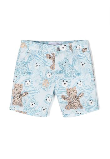 Roberto Cavalli Junior teddy bear-print cotton shorts - 05171