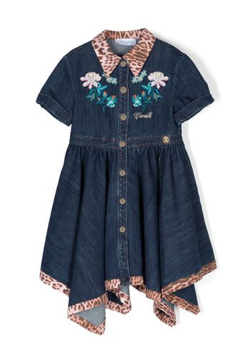 Roberto Cavalli Junior denim flared dress - Blue