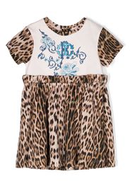 Roberto Cavalli Junior leopard-print T-shirt dress - Neutrals