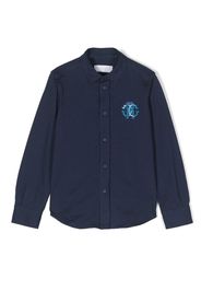 Roberto Cavalli Junior embroidered-logo cotton shirt - Blue