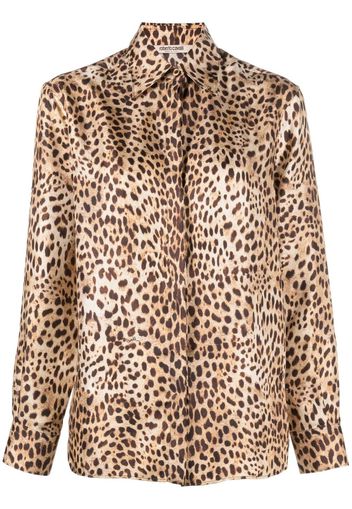 Roberto Cavalli leopard-print silk shirt - Neutrals