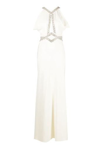 Roberto Cavalli crystal-embellished mermaid dress - Neutrals