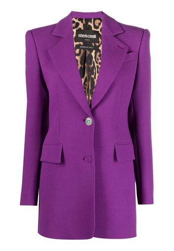 Roberto Cavalli single-breasted wool blazer - Purple