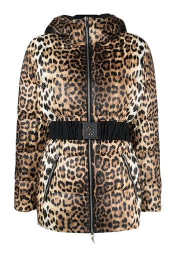 Roberto Cavalli leopard-print padded jacket - Neutrals