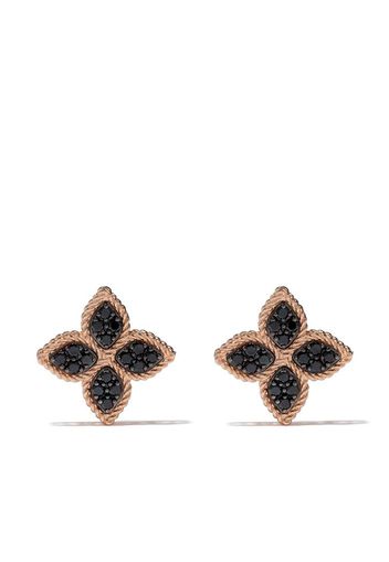 18kt rose gold Princess Flower black diamond earrings