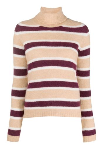 striped roll neck knit