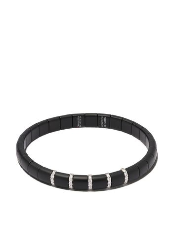 18kt white gold, diamond and black ceramic Domino bracelet